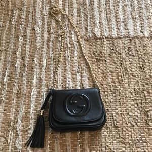 Small GG Black Flap Bag